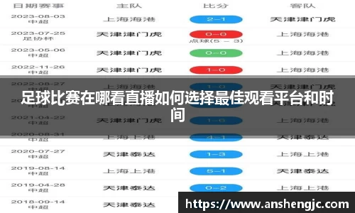 足球比赛在哪看直播如何选择最佳观看平台和时间